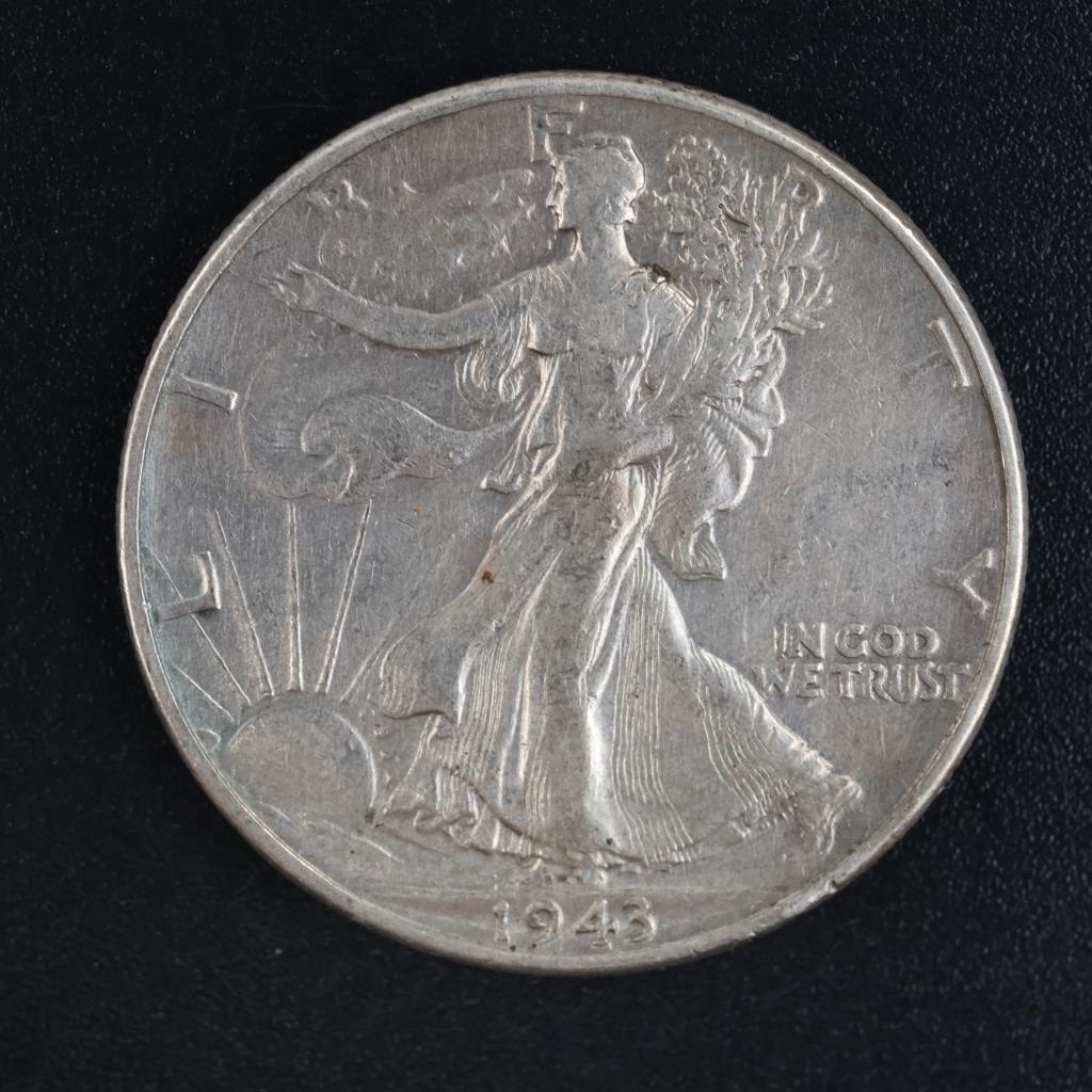1943 US Walking Liberty Silver Half Dollar