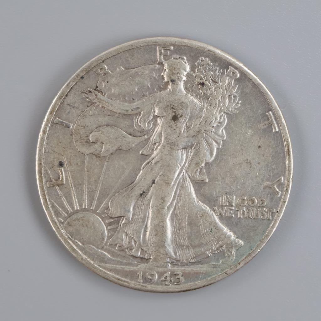 1943-D US Walking Liberty Silver Half Dollar