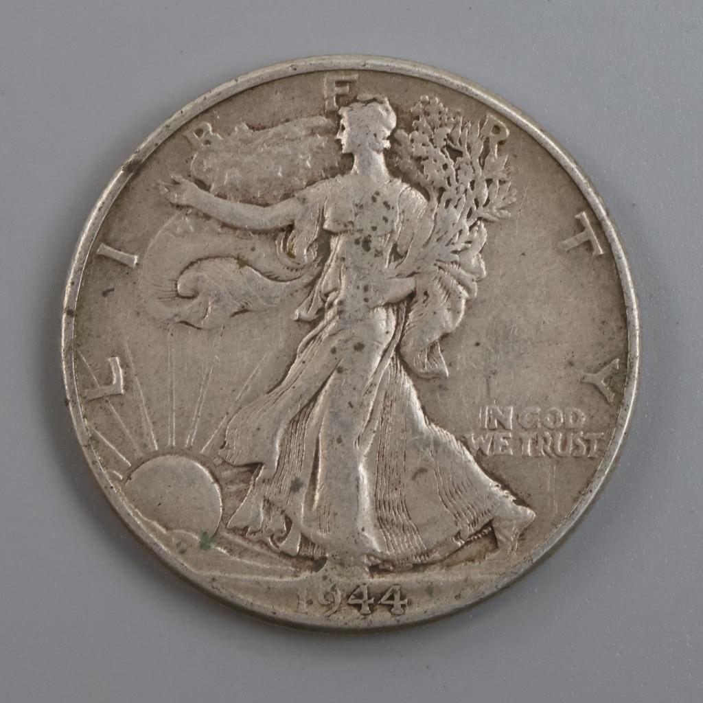 1944 US Walking Liberty Silver Half Dollar