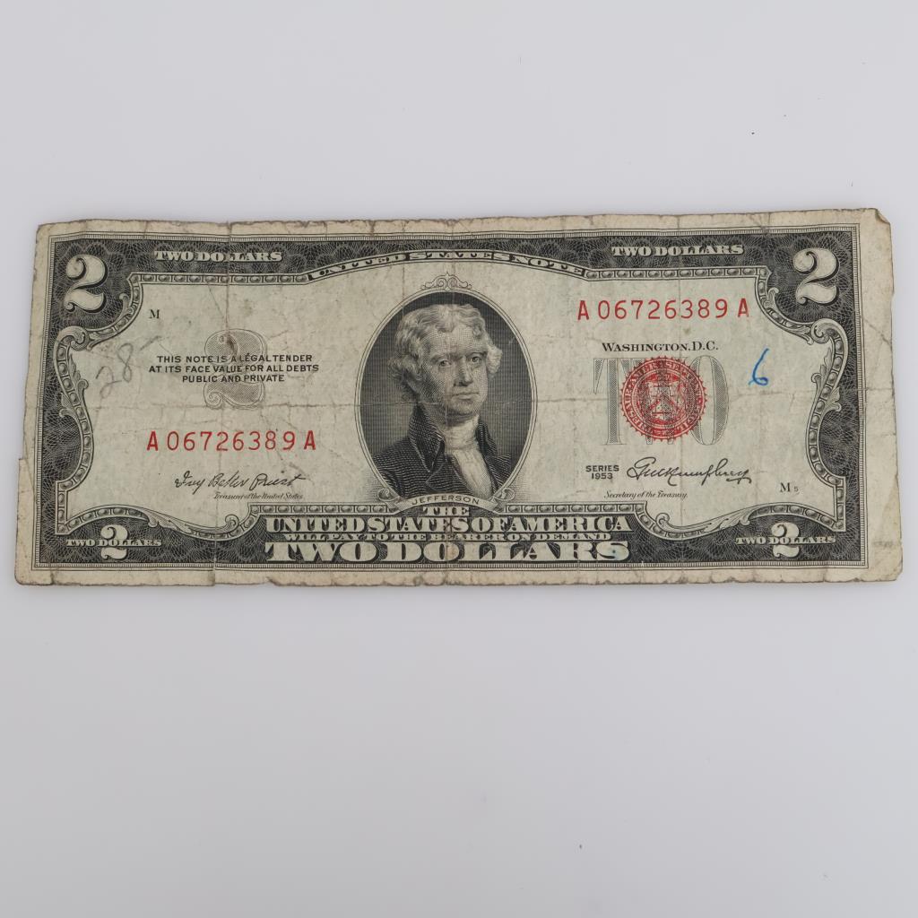 1953 US Note 2 Dollar Bill