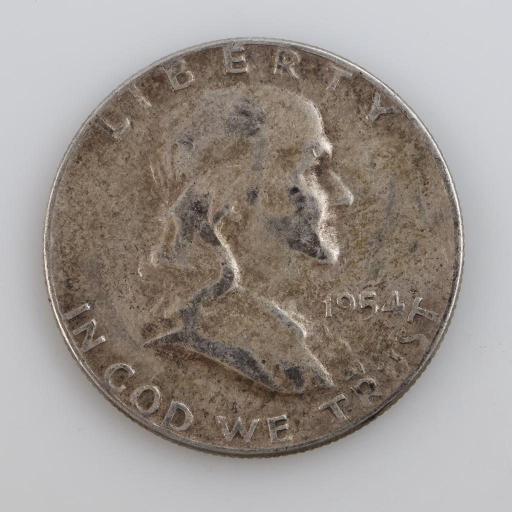 1954 US Franklin Silver Half Dollar