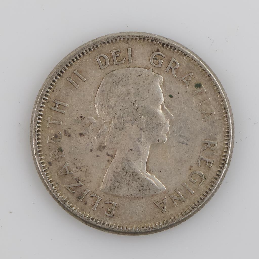 1955 Canadian Silver 25 Cents