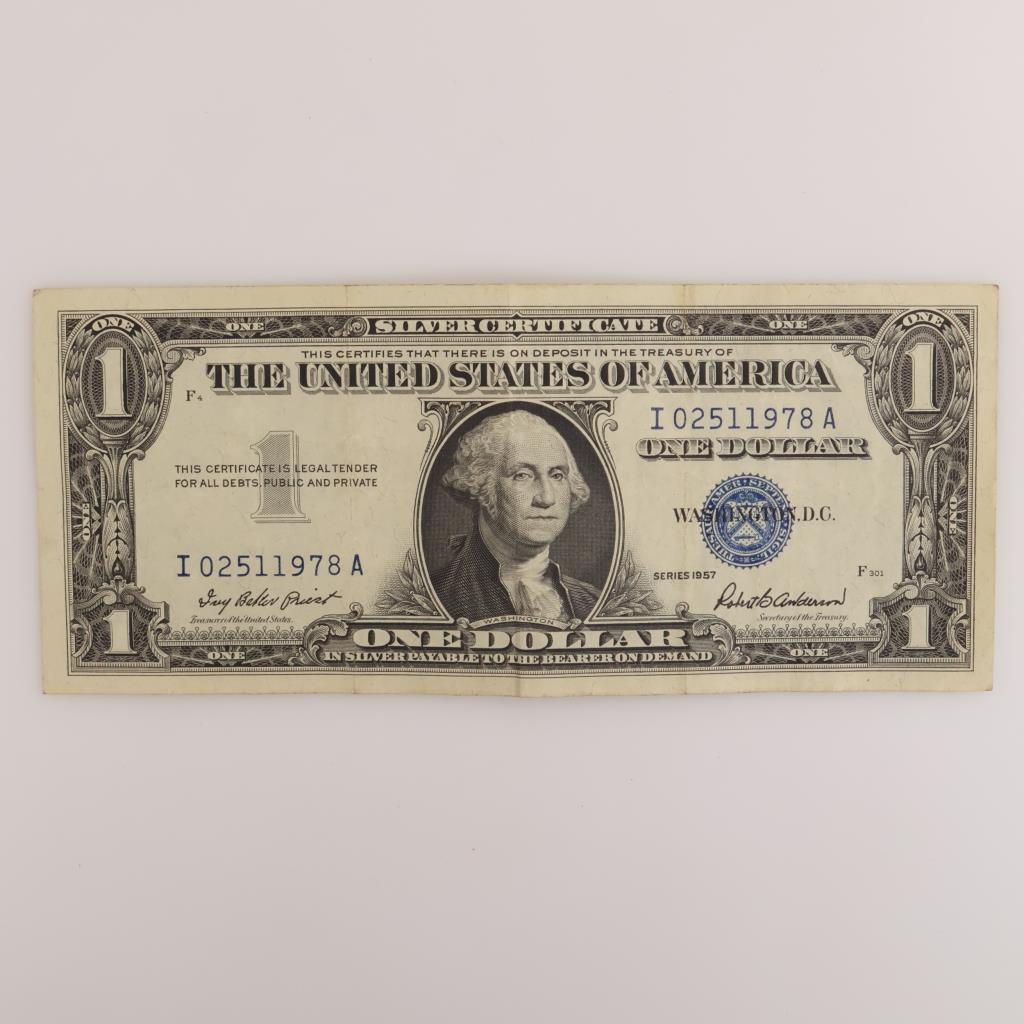 1957 US Silver Certificate 1 Dollar Bill
