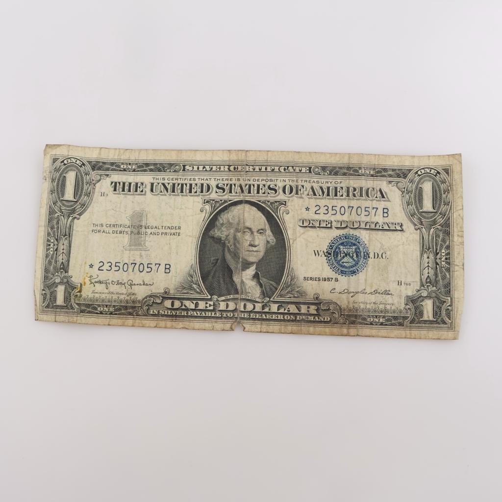 1957-B US Silver Certificate One Dollar Star Note