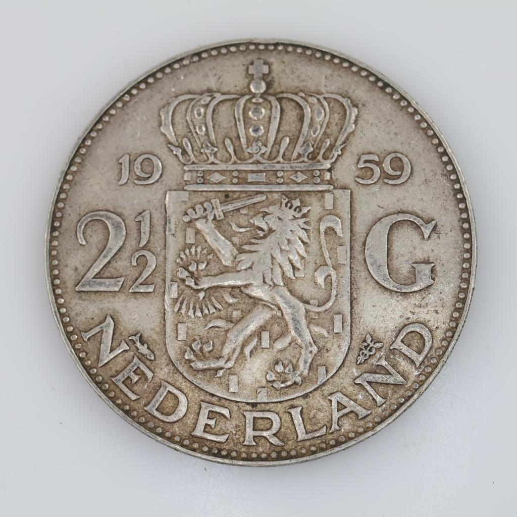 1959 Netherlands Juliana Silver 2½ Gulden
