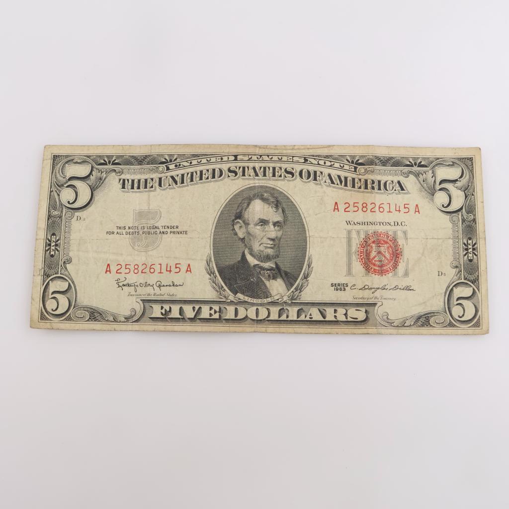 1963 US Note Five Dollars Red Seal