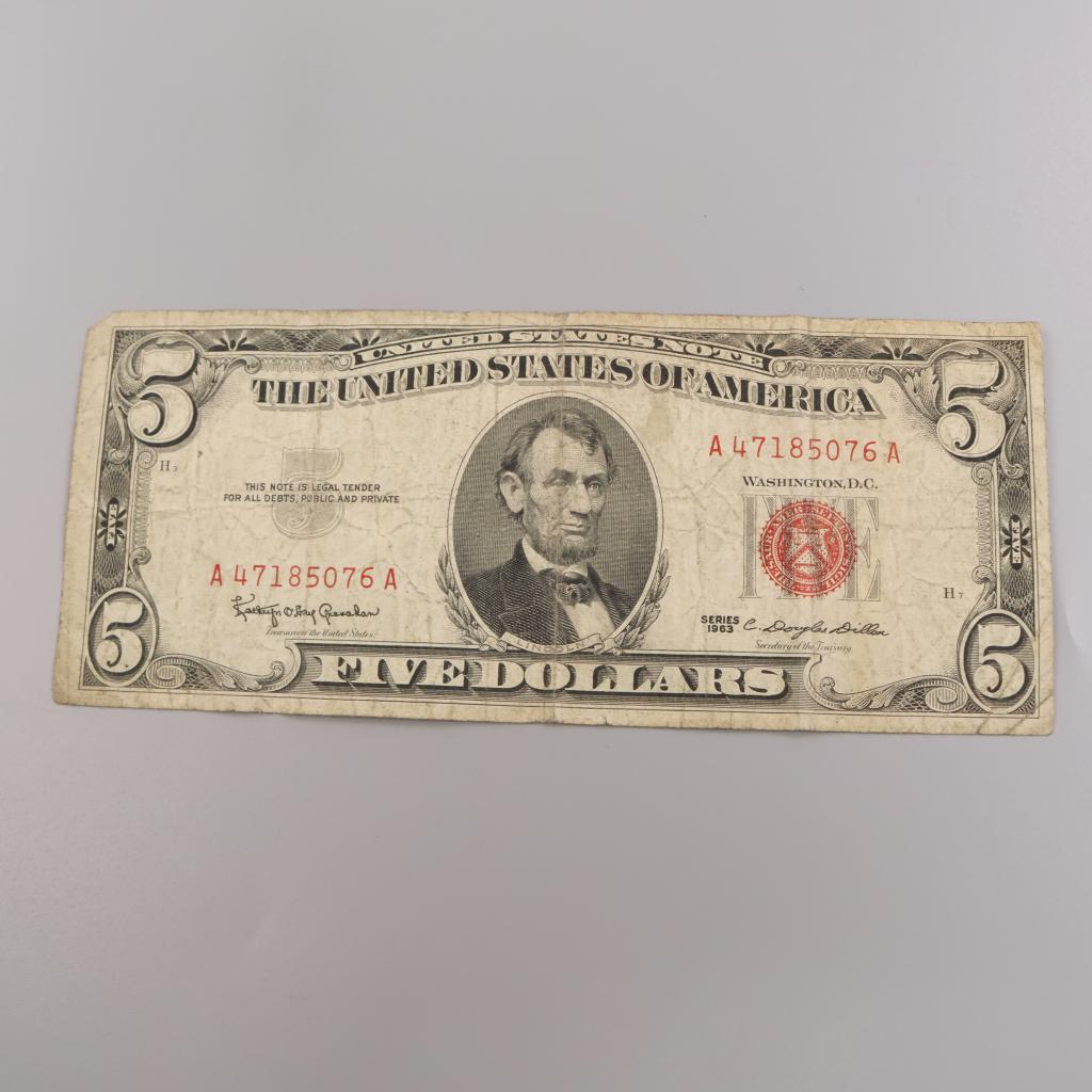 1963 US Note Five Dollars Red Seal
