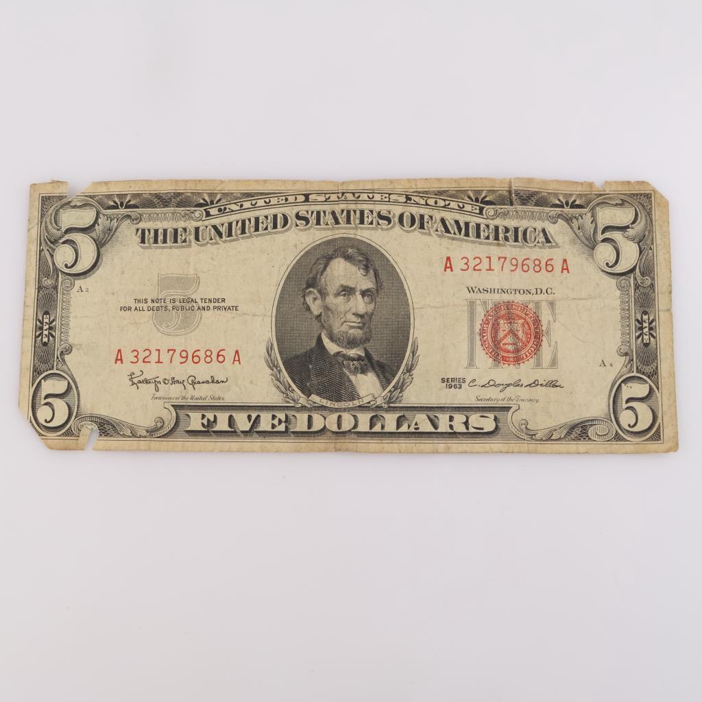 1963 US Note Five Dollars Red Seal