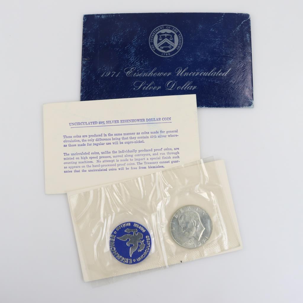 1971 US Uncirculated Eisenhower Silver Dollar | Property Room