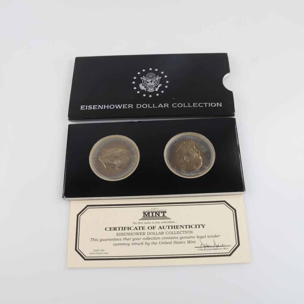 1976 Eisenhower Dollar Collection Set With COA; 2 Coins