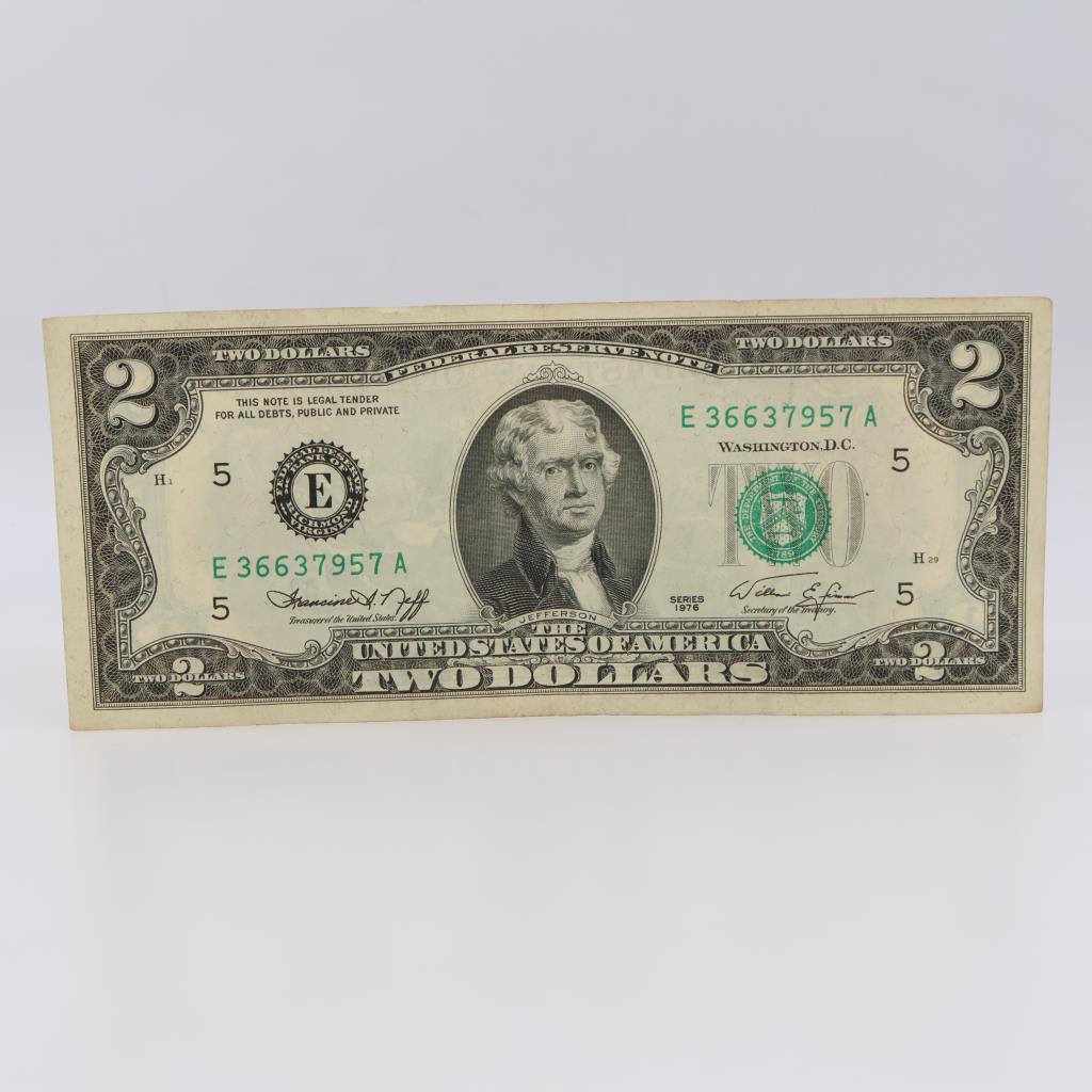 1976 US Federal Reserve Note 2 Dollar Bill
