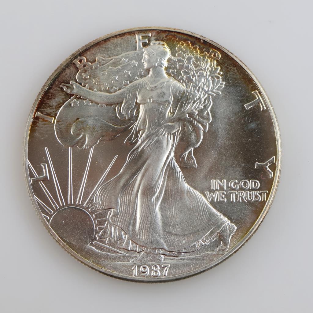 1987 US American Eagle Fine Silver Dollar 1oz