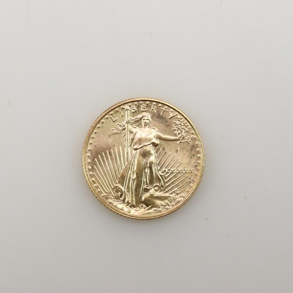 1989 American Gold Eagle 5 Dollar 1/10oz Fine Gold Coin | Property Room