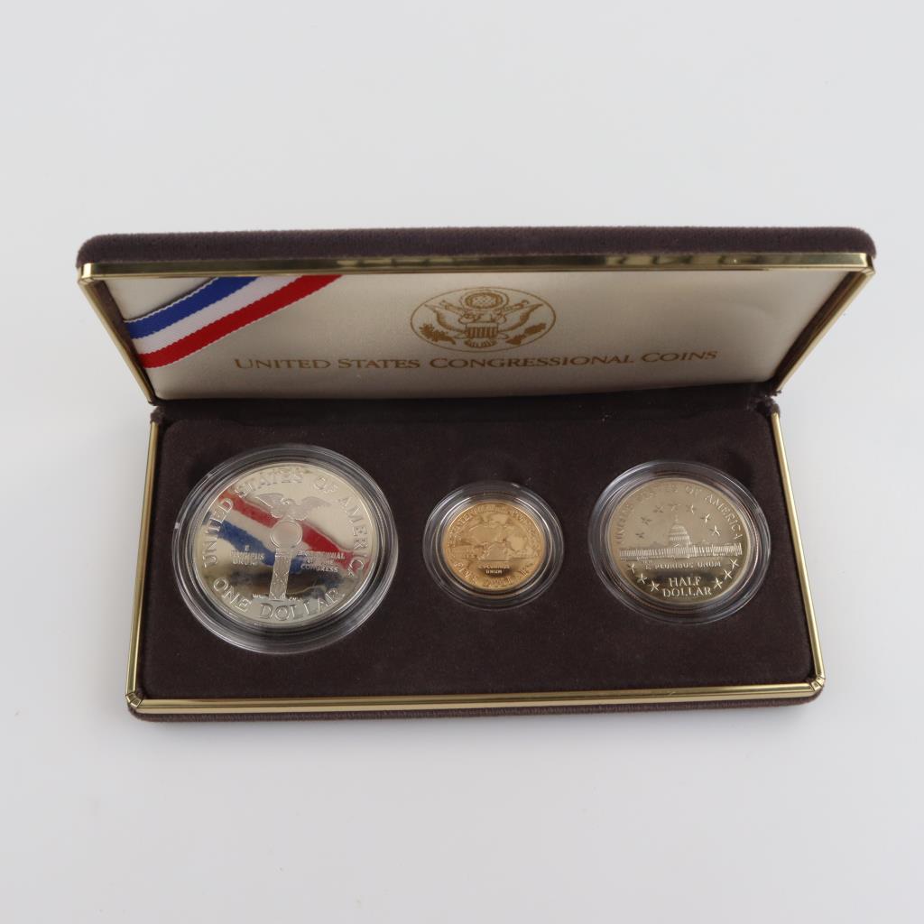 1989 US Mint Bicentennial Congressional Proof Coin Set W/COA Property