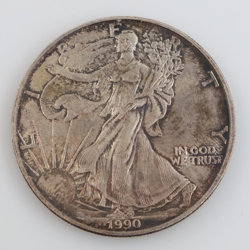 1990 US American Eagle Fine Silver Dollar 1oz