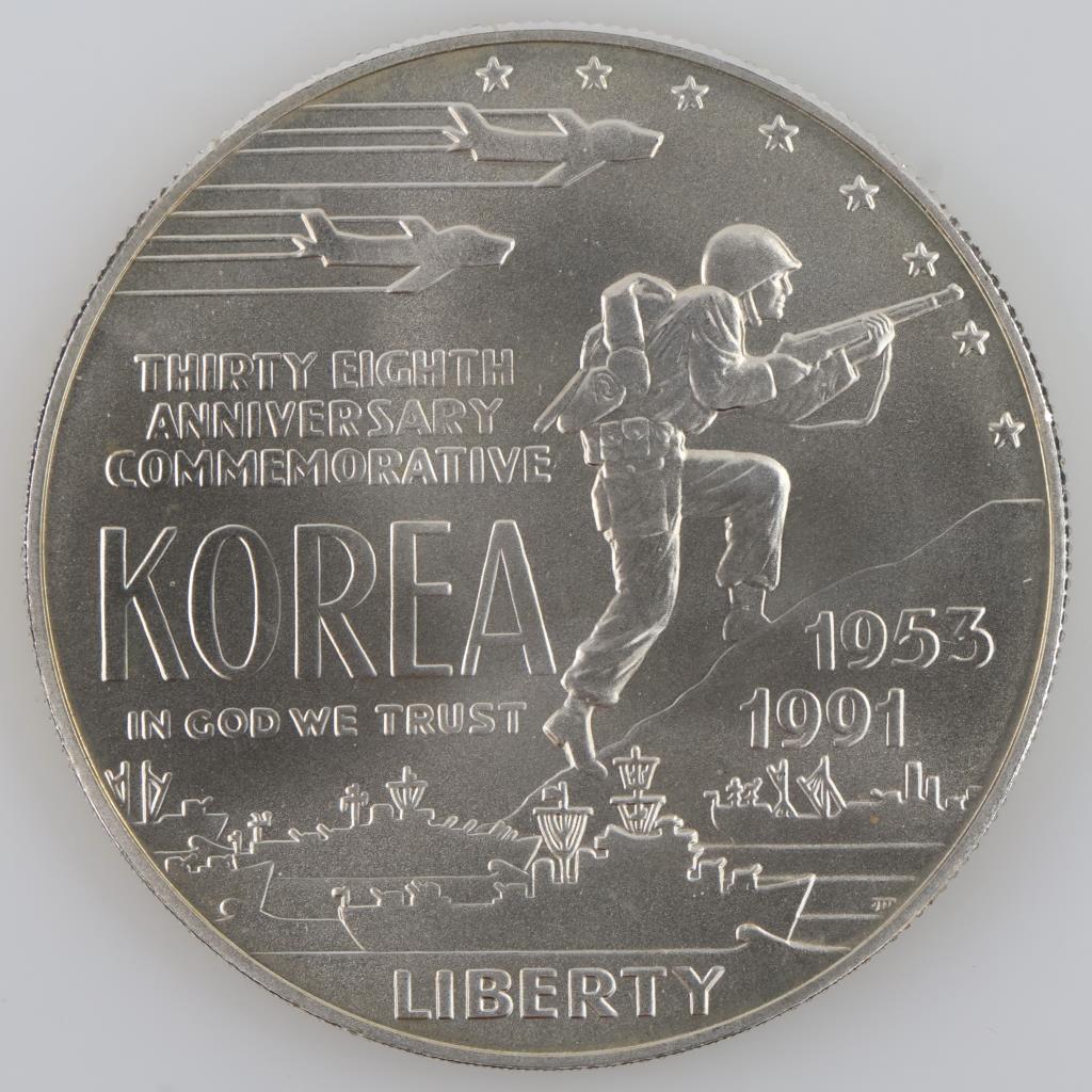 1991-D Korean War Commemorative Silver Dollar