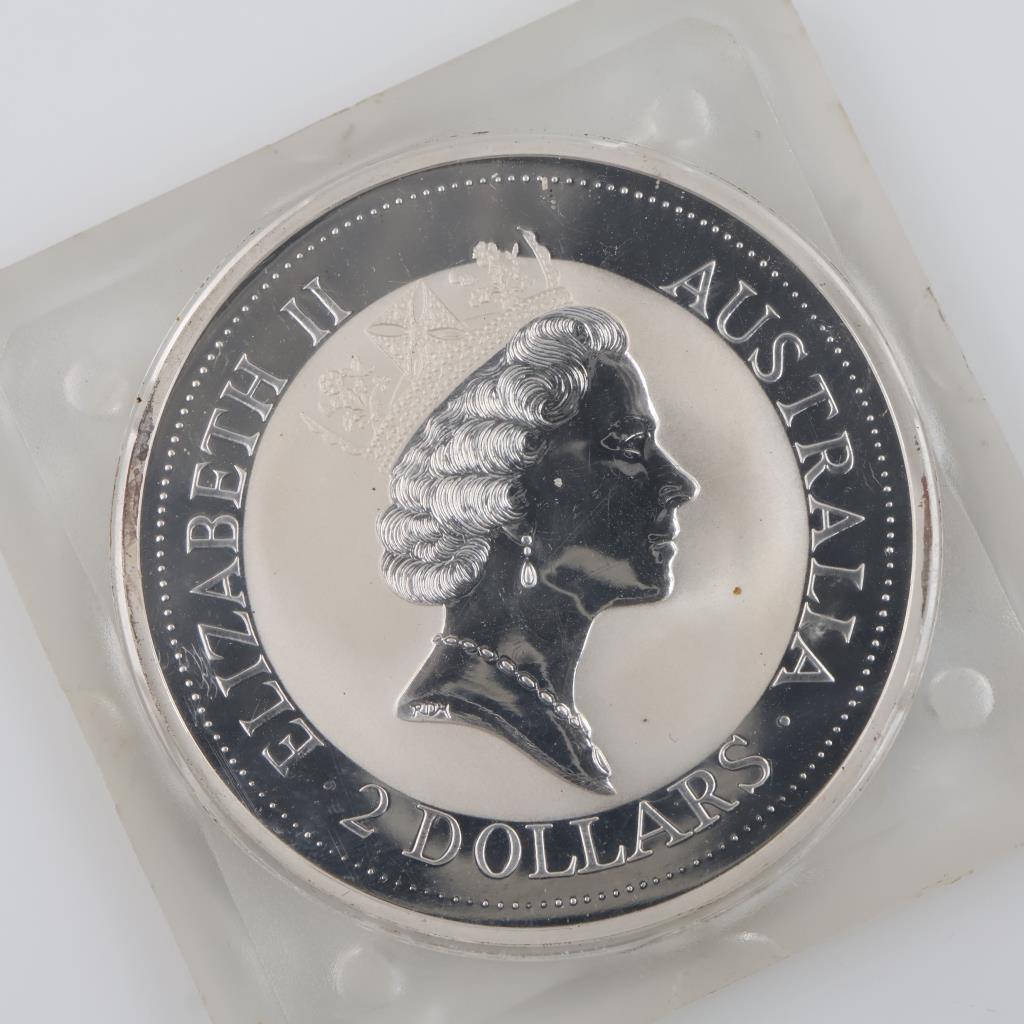 1992 Australian Kookaburra Fine Silver 2oz 2 Dollar Coin