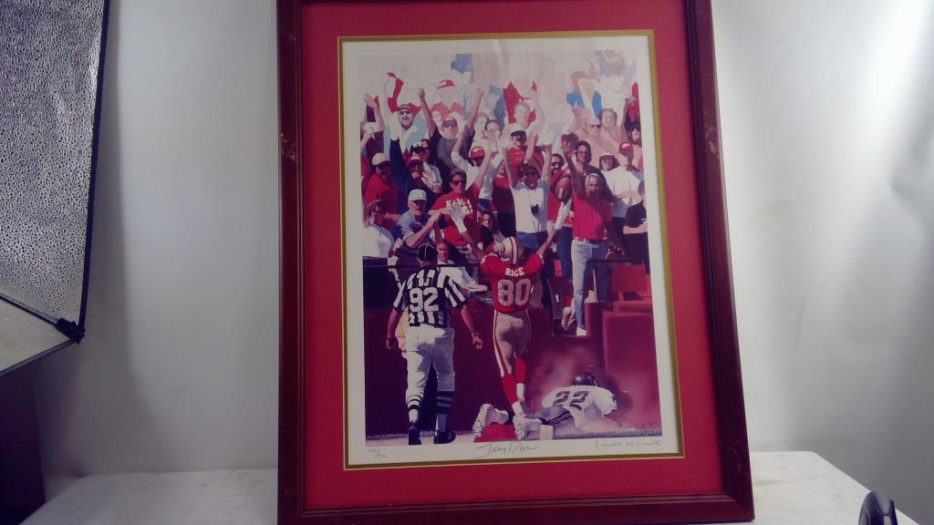 1992 Jerry Rice Framed Print, Hand Signed And Numbered | Property Room
