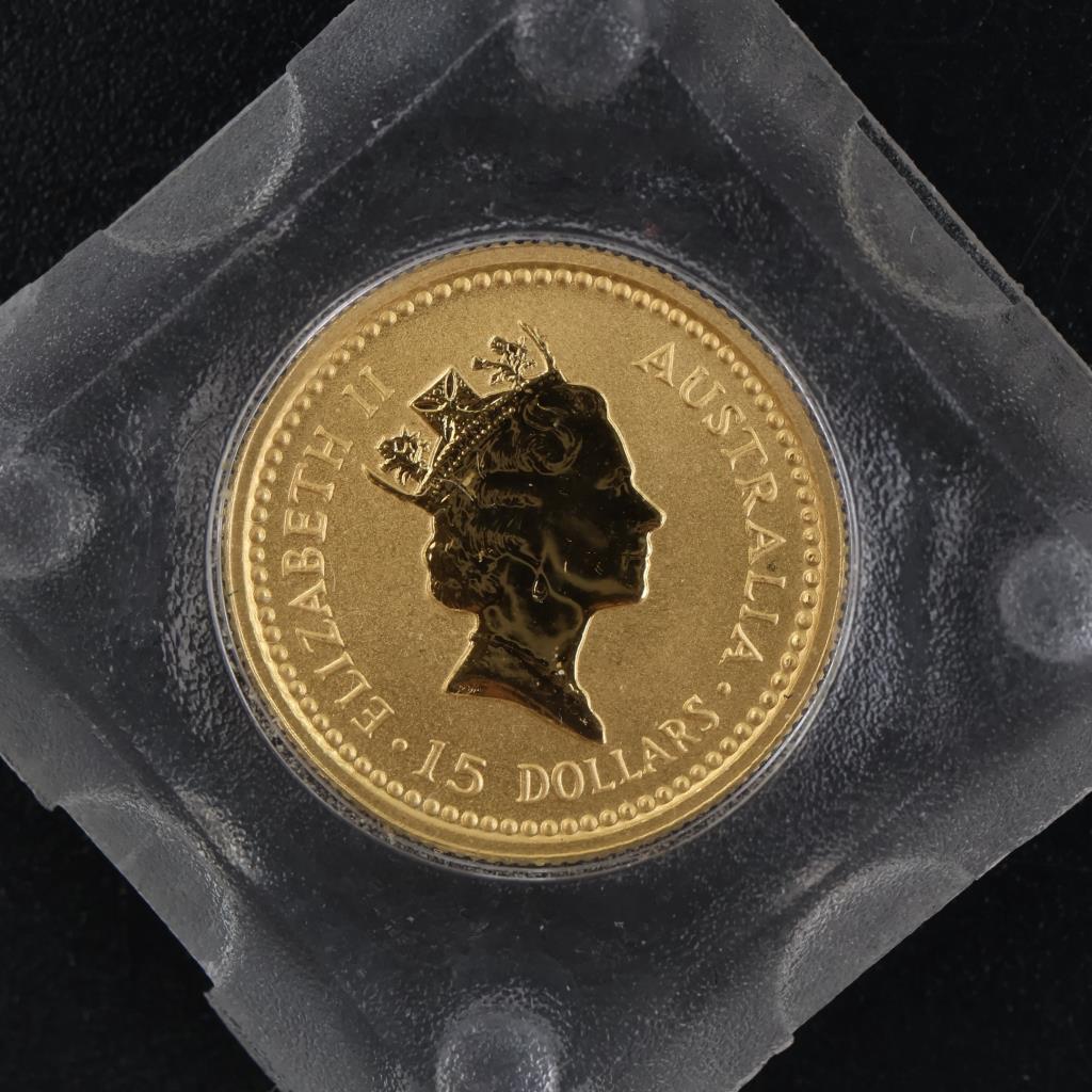 1993 Australian Fine Gold Nugget 15 Dollars 1/10oz