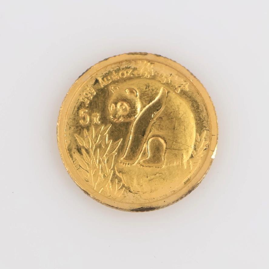1993 Panda 5 Yuan Fine Gold 1/20oz Coin