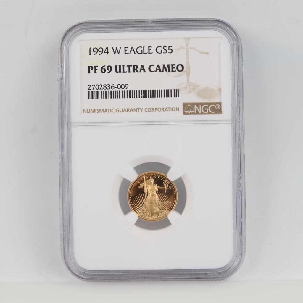 1994-W PF69 Ultra Cameo American Gold Eagle $5 NGC Graded