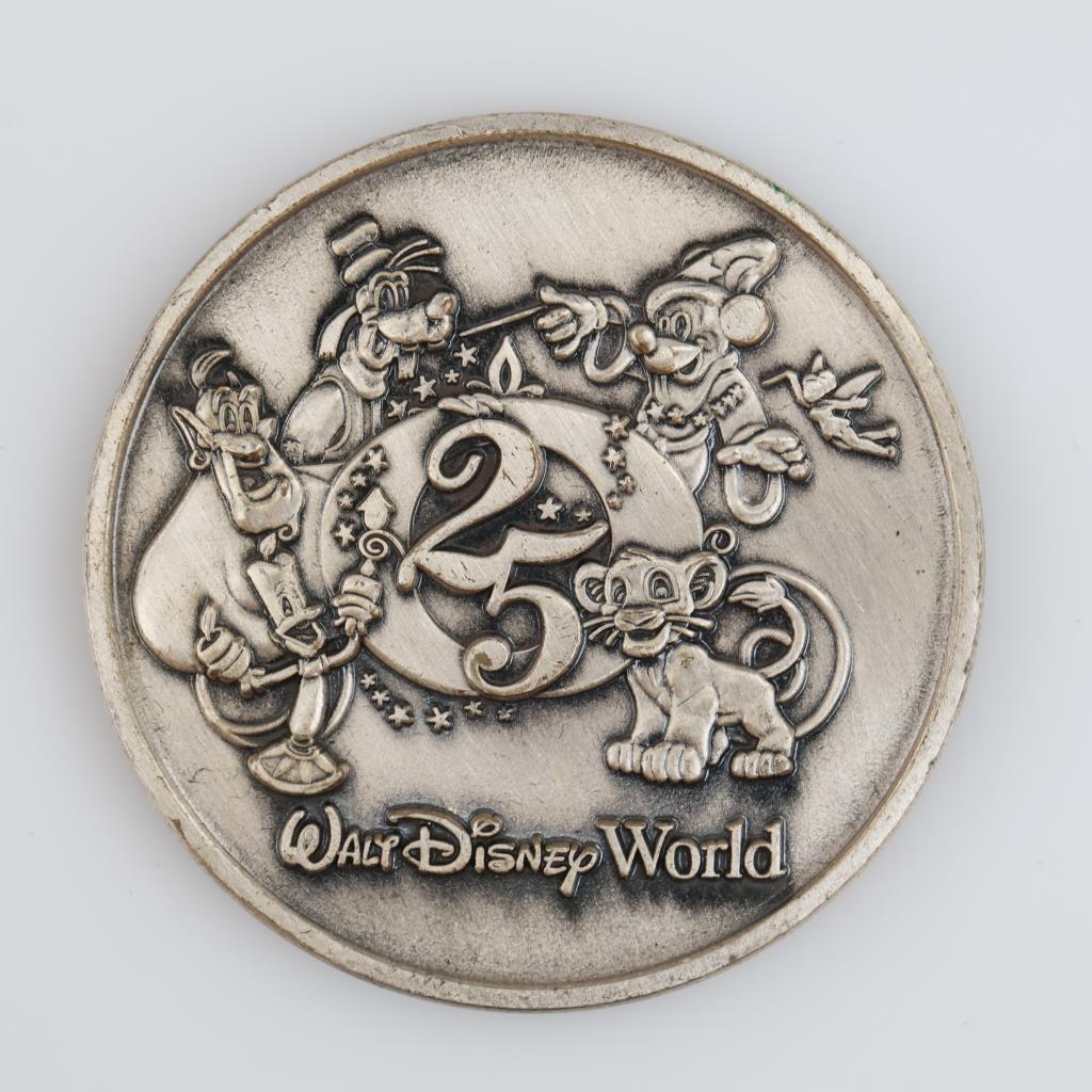 1996 Disney World 25th Anniversary .850 Silver Medallion