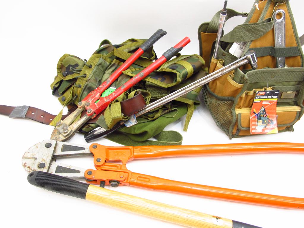 American Tool Exchange Tool Pouch, Bolt Cutters And More Property Room