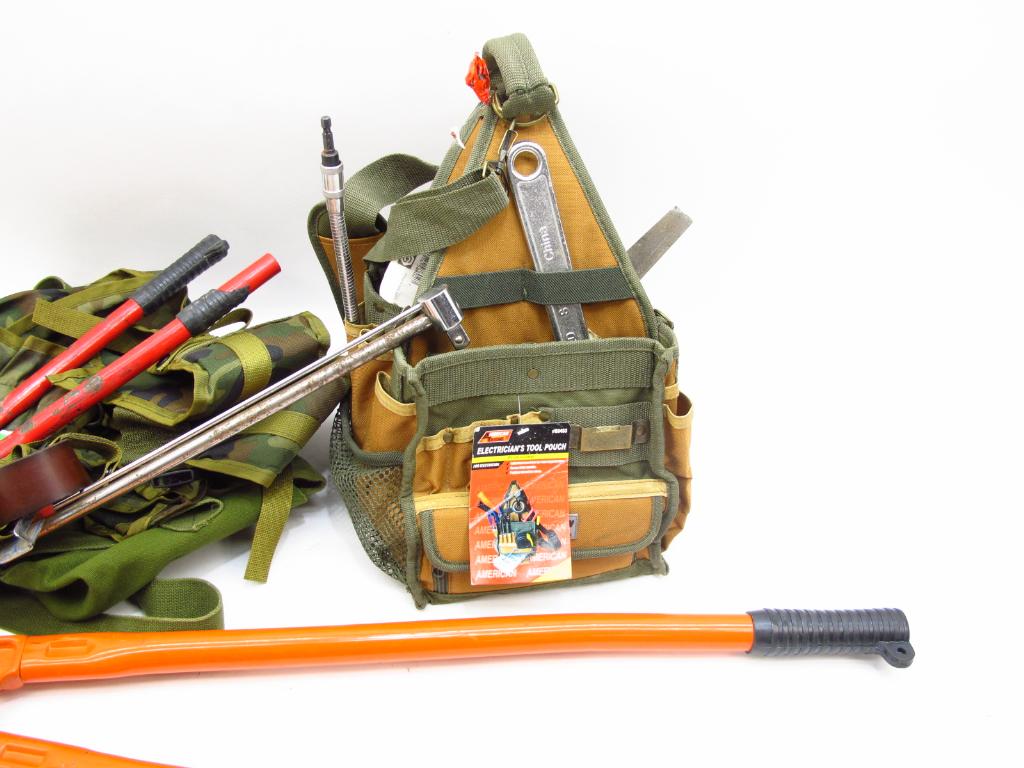 American Tool Exchange Tool Pouch, Bolt Cutters And More Property Room