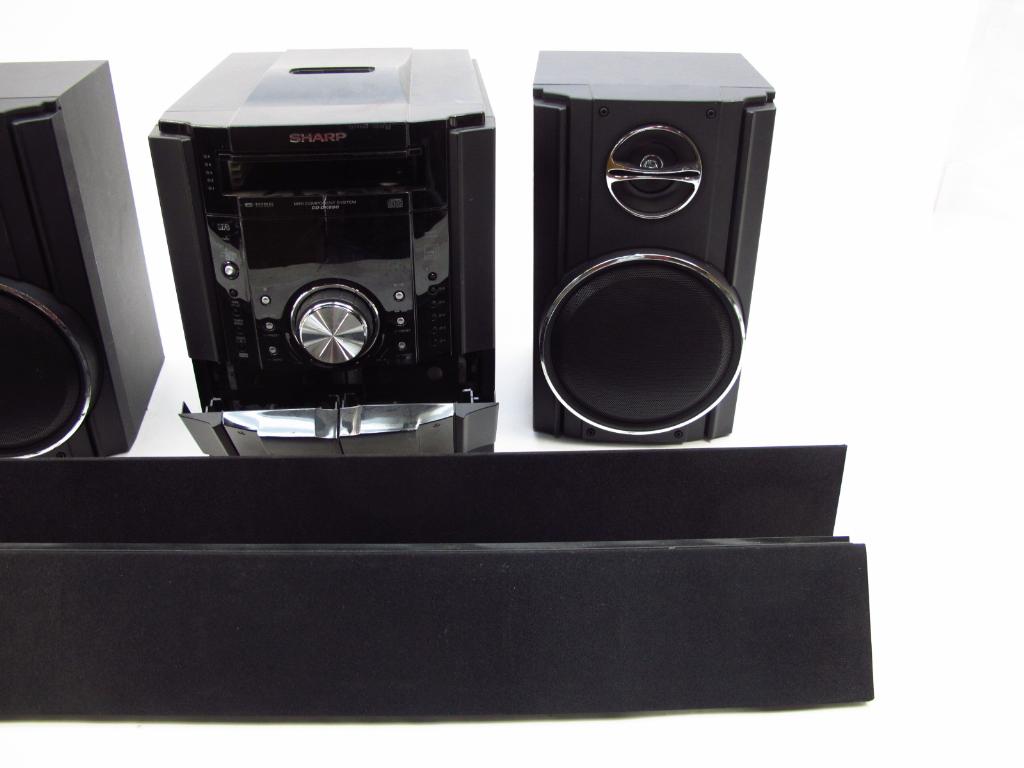 Sharp Mini Component System And Pioneer Bar Speakers | Property Room