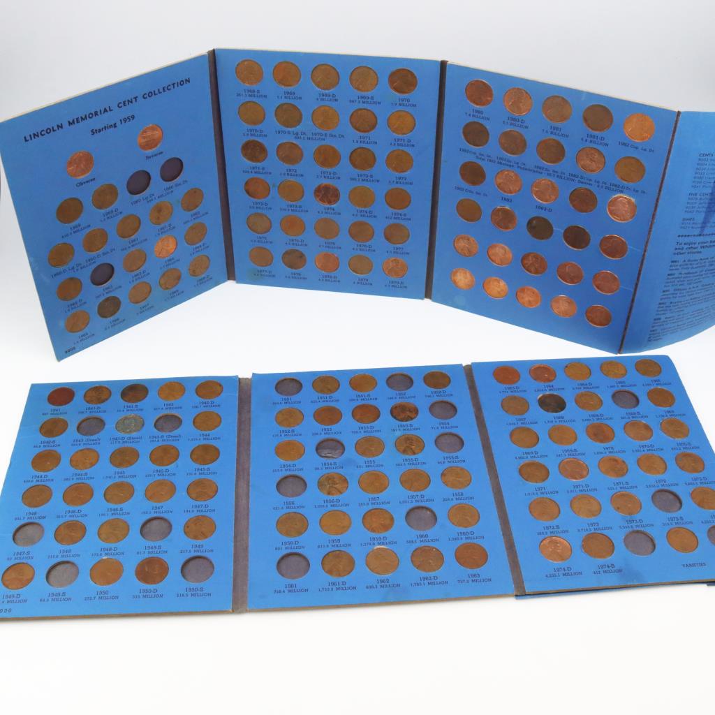 1+lb Lincoln Memorial Cents Collection Booklets, 120+ Pieces | Property ...