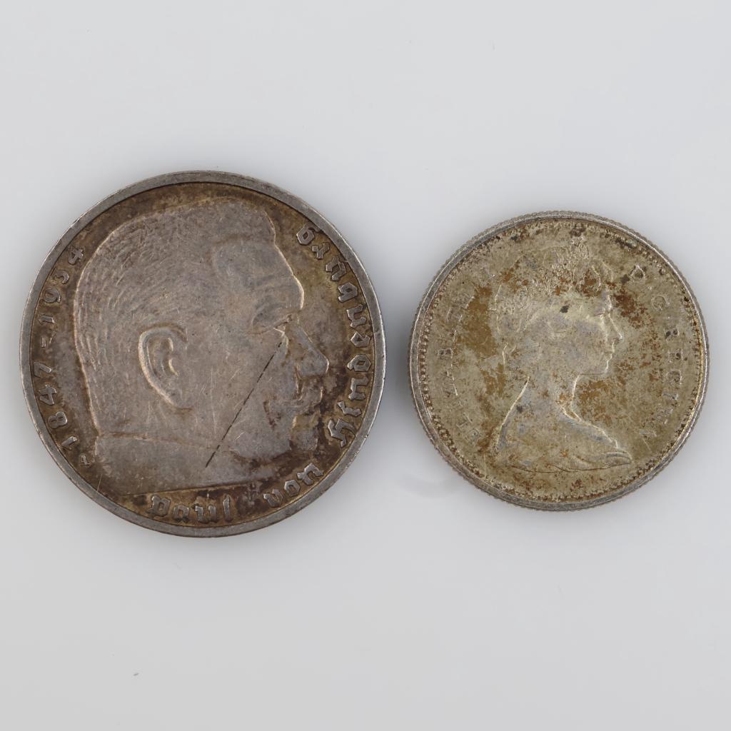 2 Foreign Silver Coins