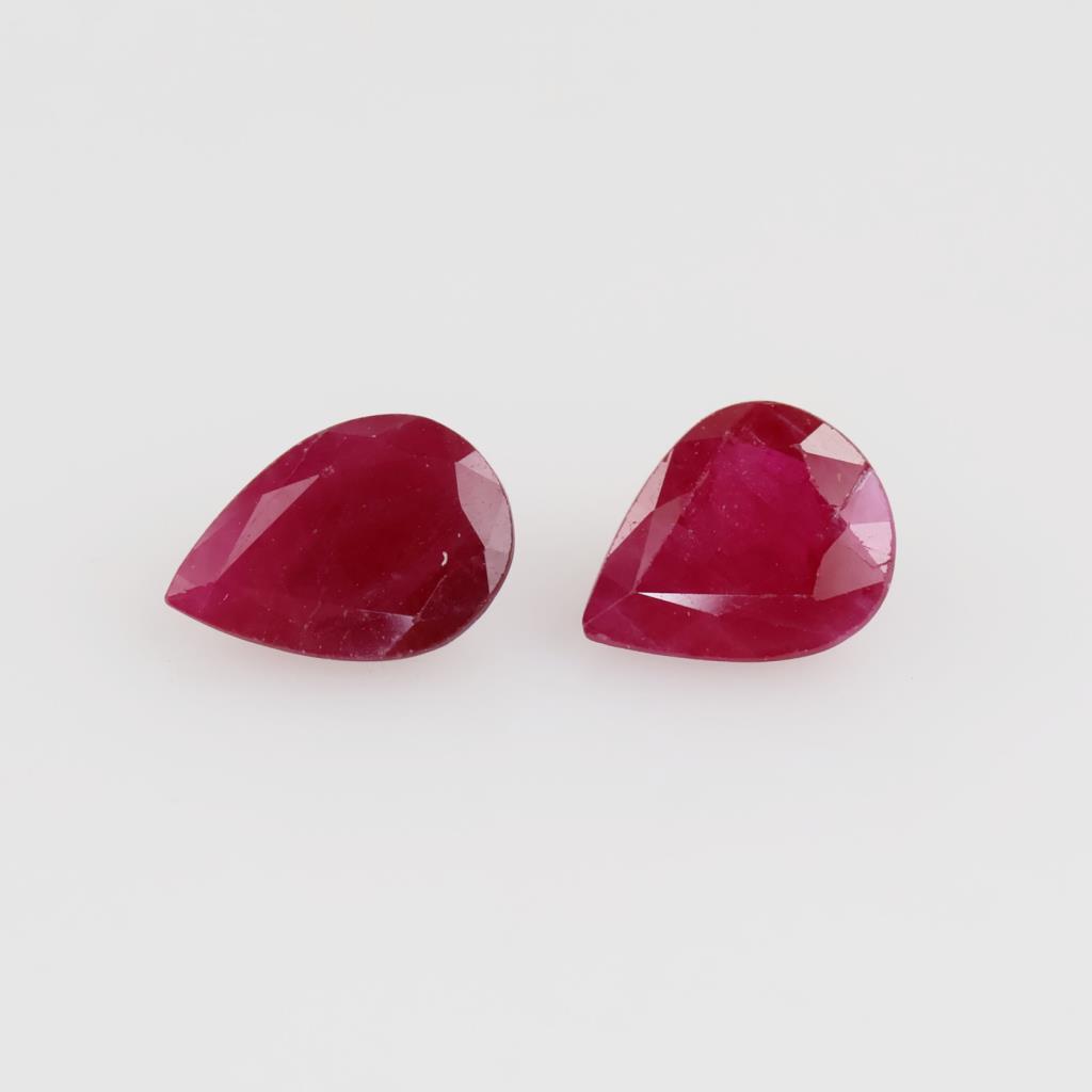 2 Loose Matching Pear Ruby Gemstones