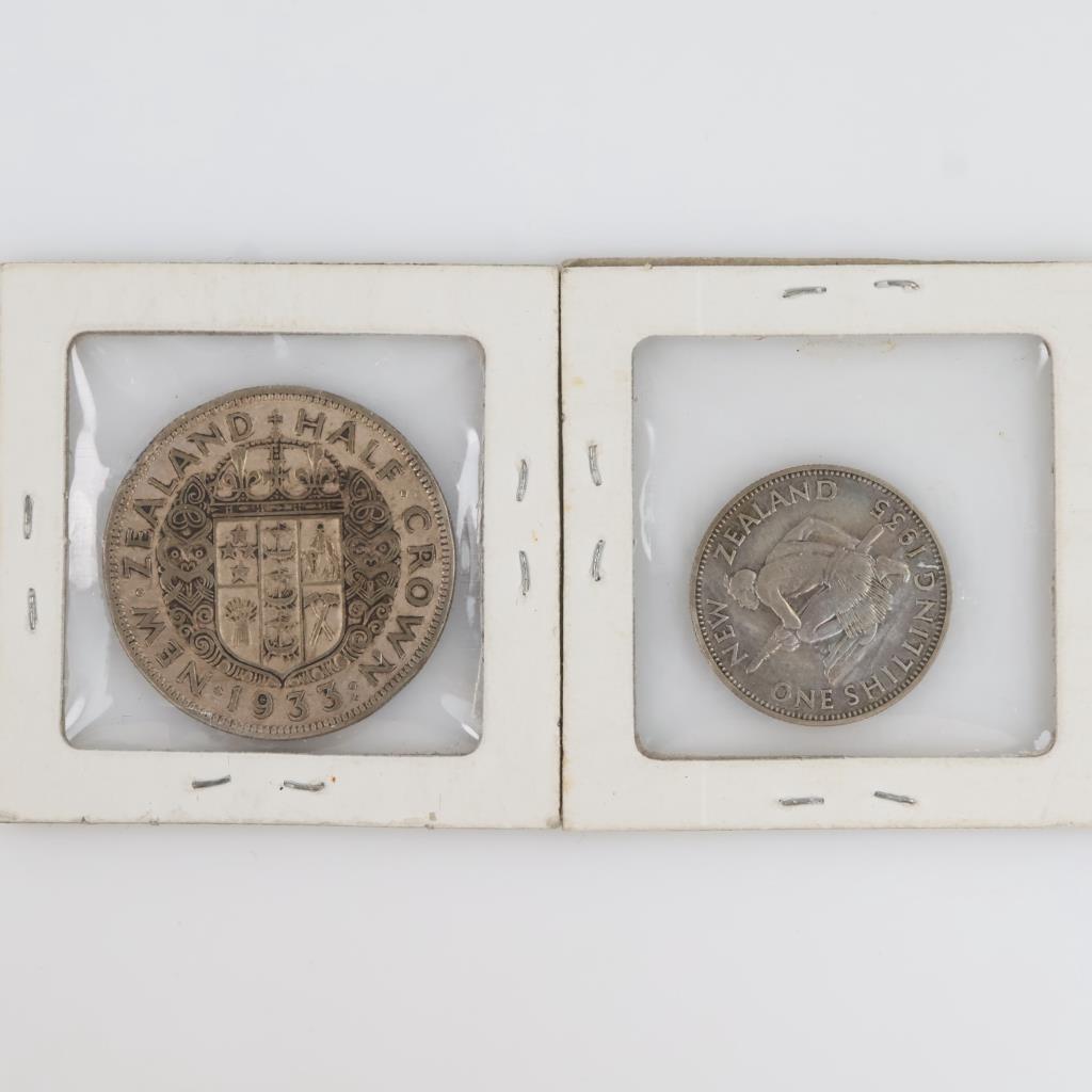 2 New Zealand Silver Coins