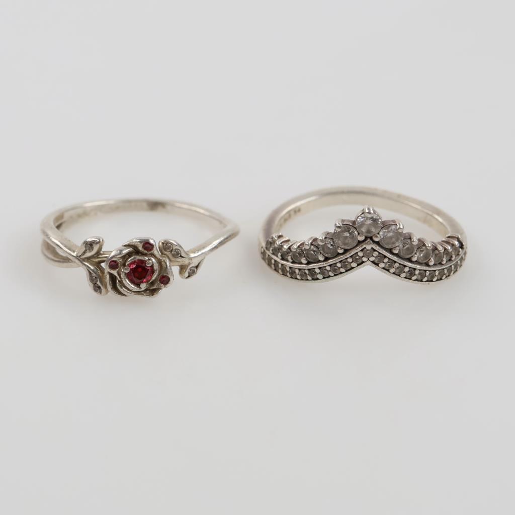 2 Pandora Sterling Silver Rings