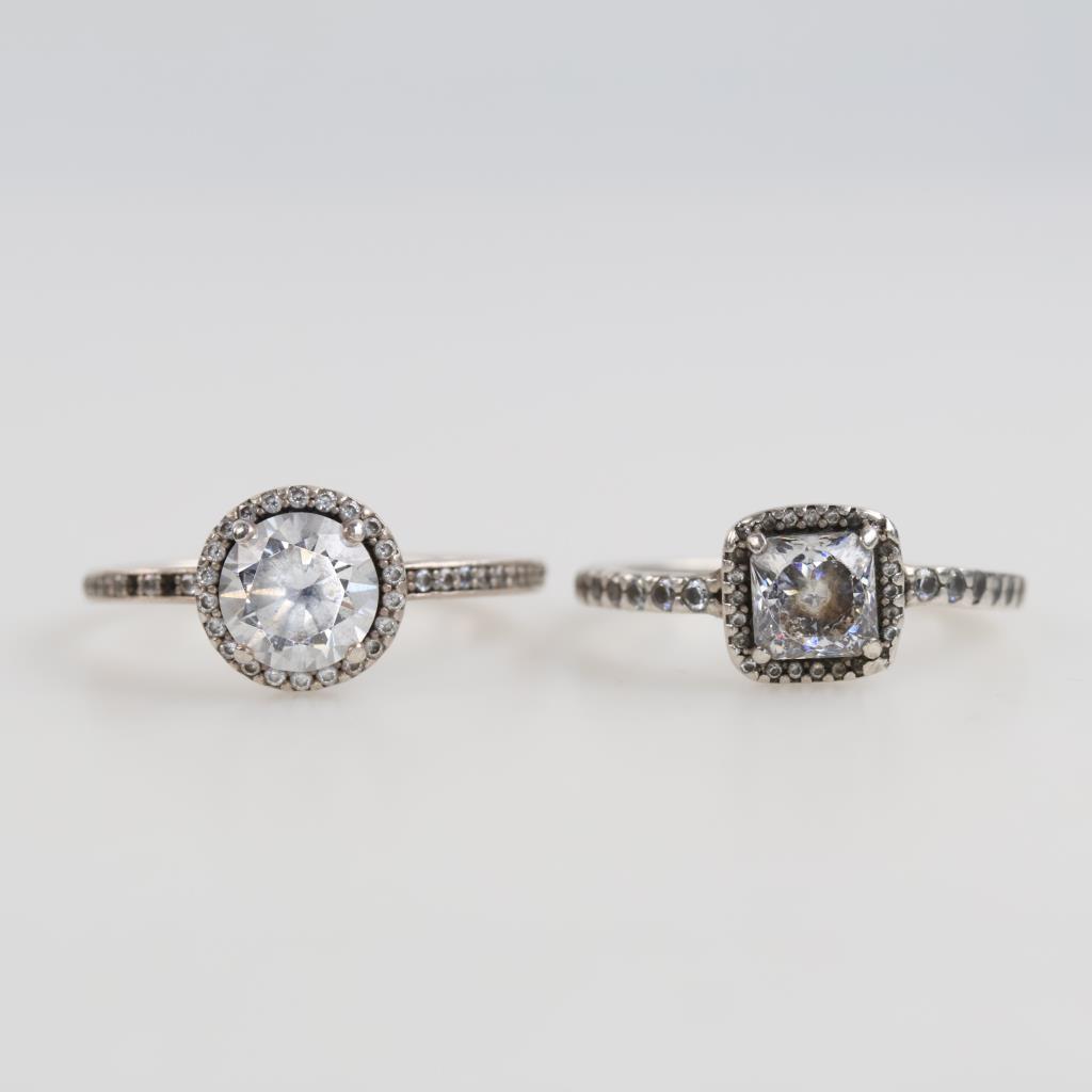 2 Pandora Sterling Silver Rings