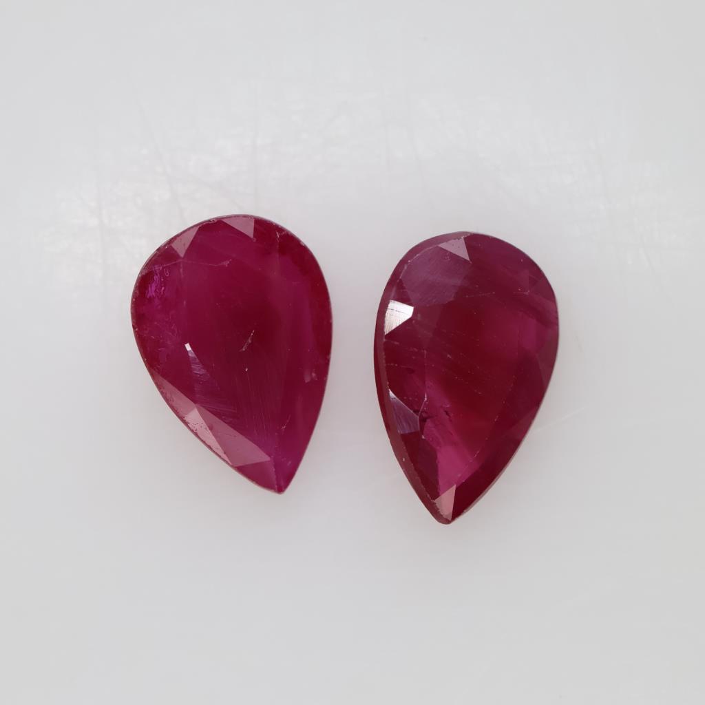 2 Pear Shaped Rubies