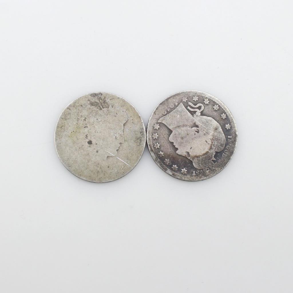 2 US Barber Silver Quarters Property Room