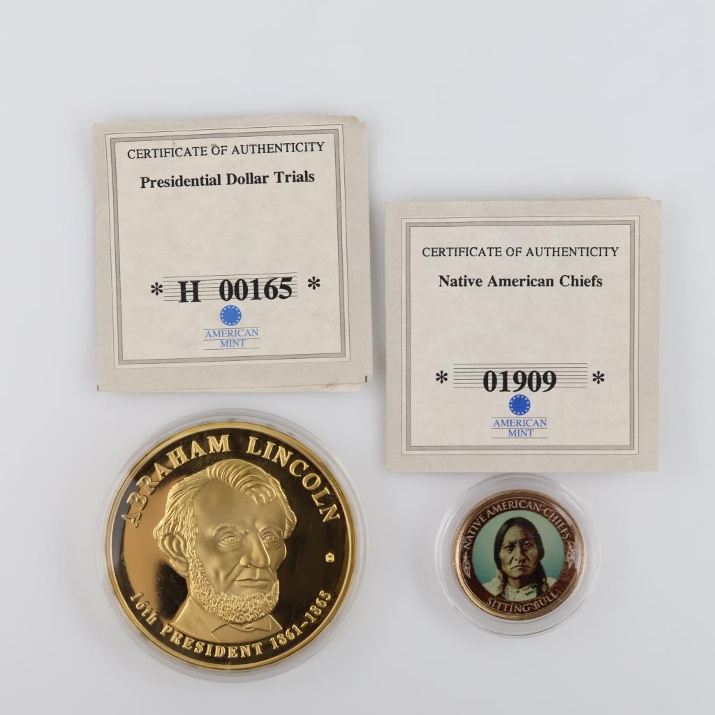 2 US Commemorative Coins W/COA