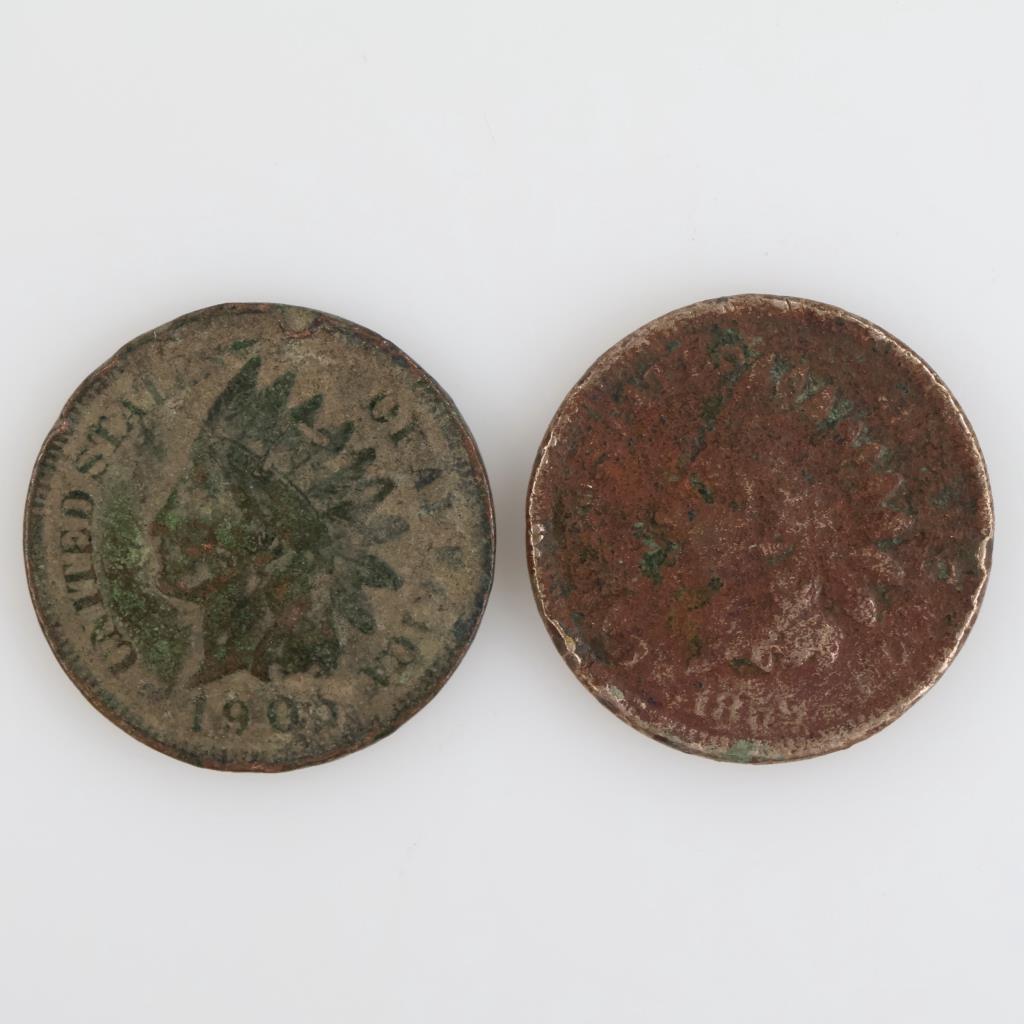2 US Indian Head Pennies