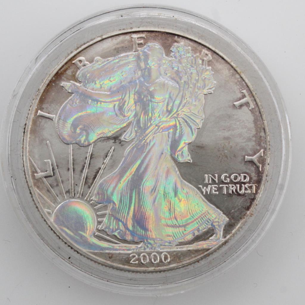 2000 American Eagle Hologram  Fine Silver Dollar Includes COA