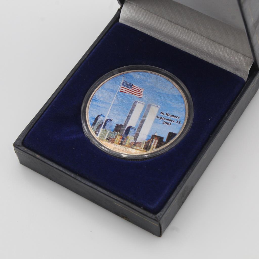 2001 American Eagle Colorized 9/11 Fine Silver Dollar