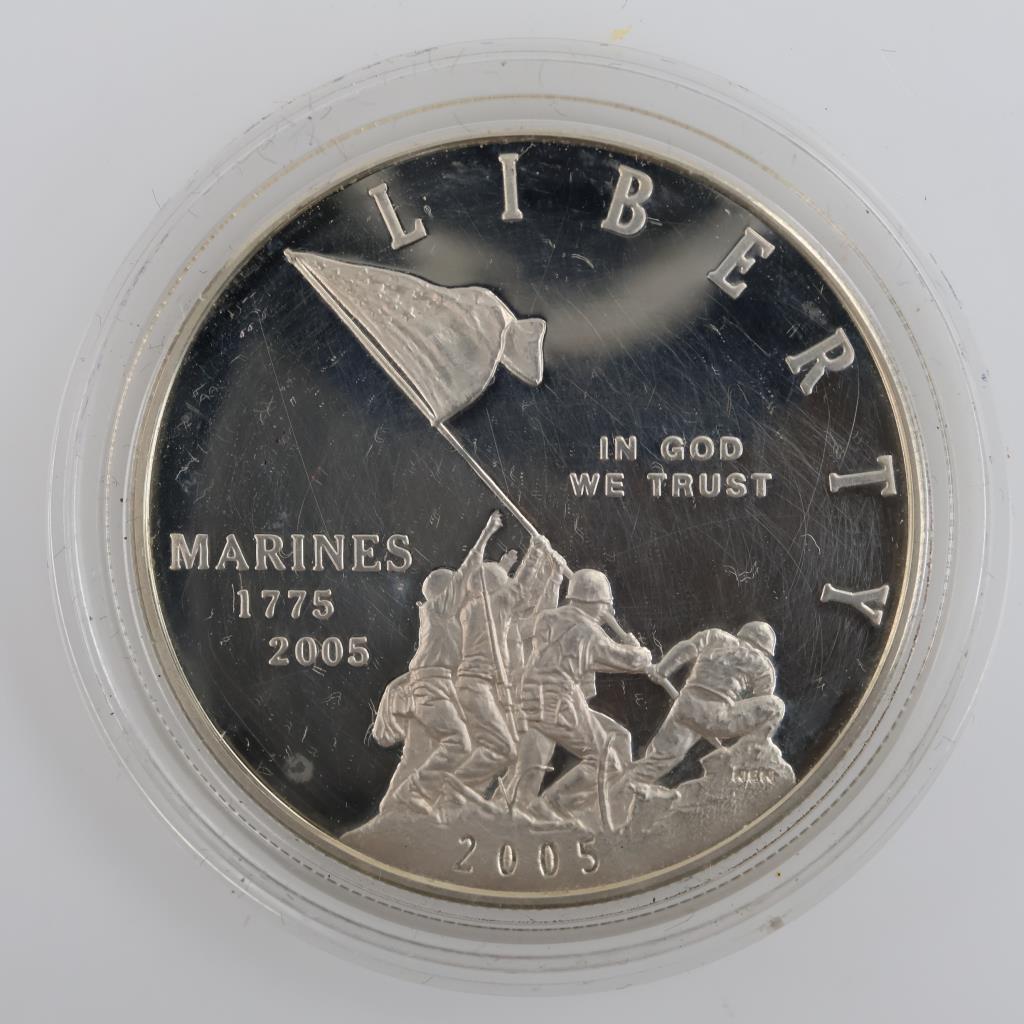 2005 Marine Corps 230th Anniversary Silver Proof Dollar