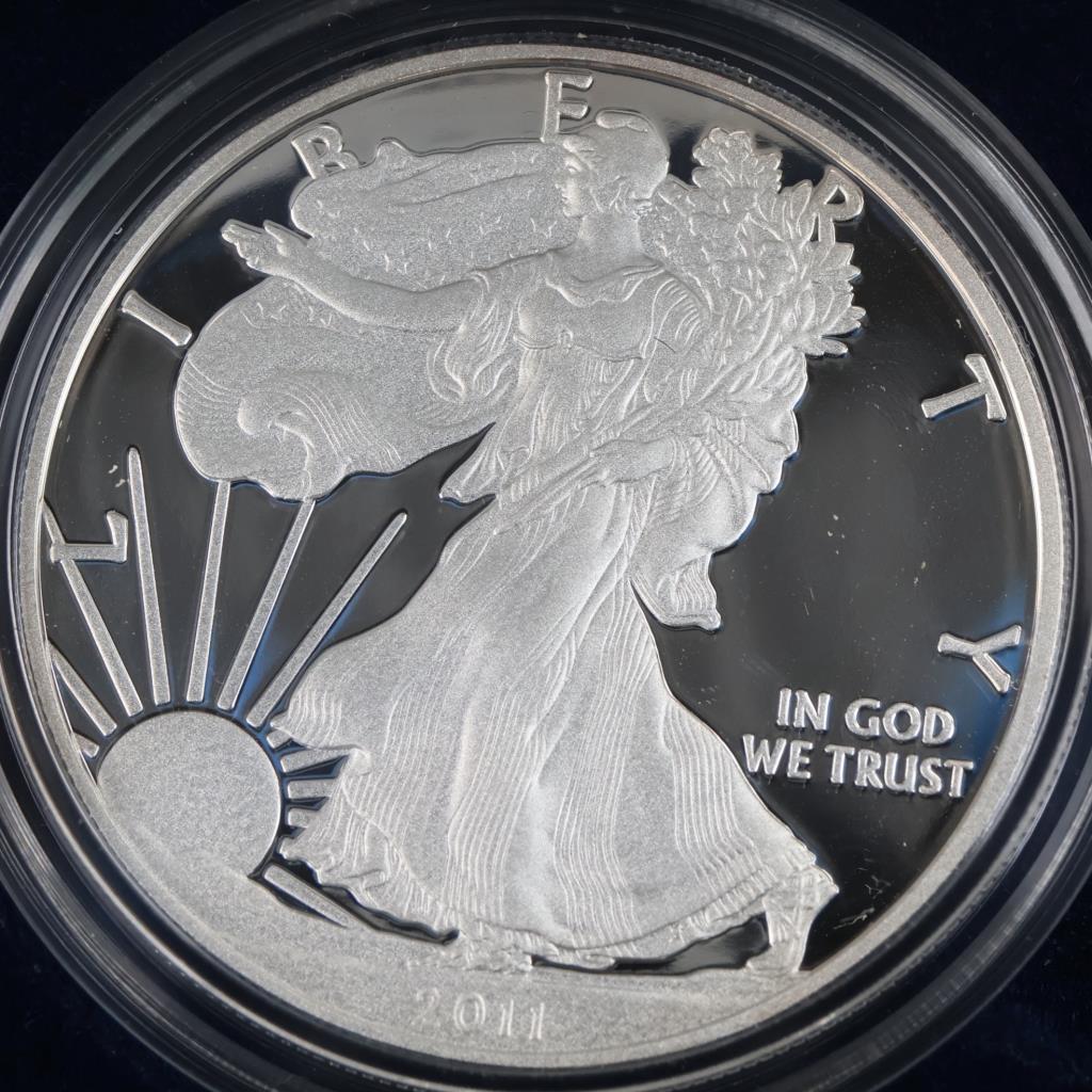 2011-w US American Eagle Fine Silver Proof 1oz Coin With COA