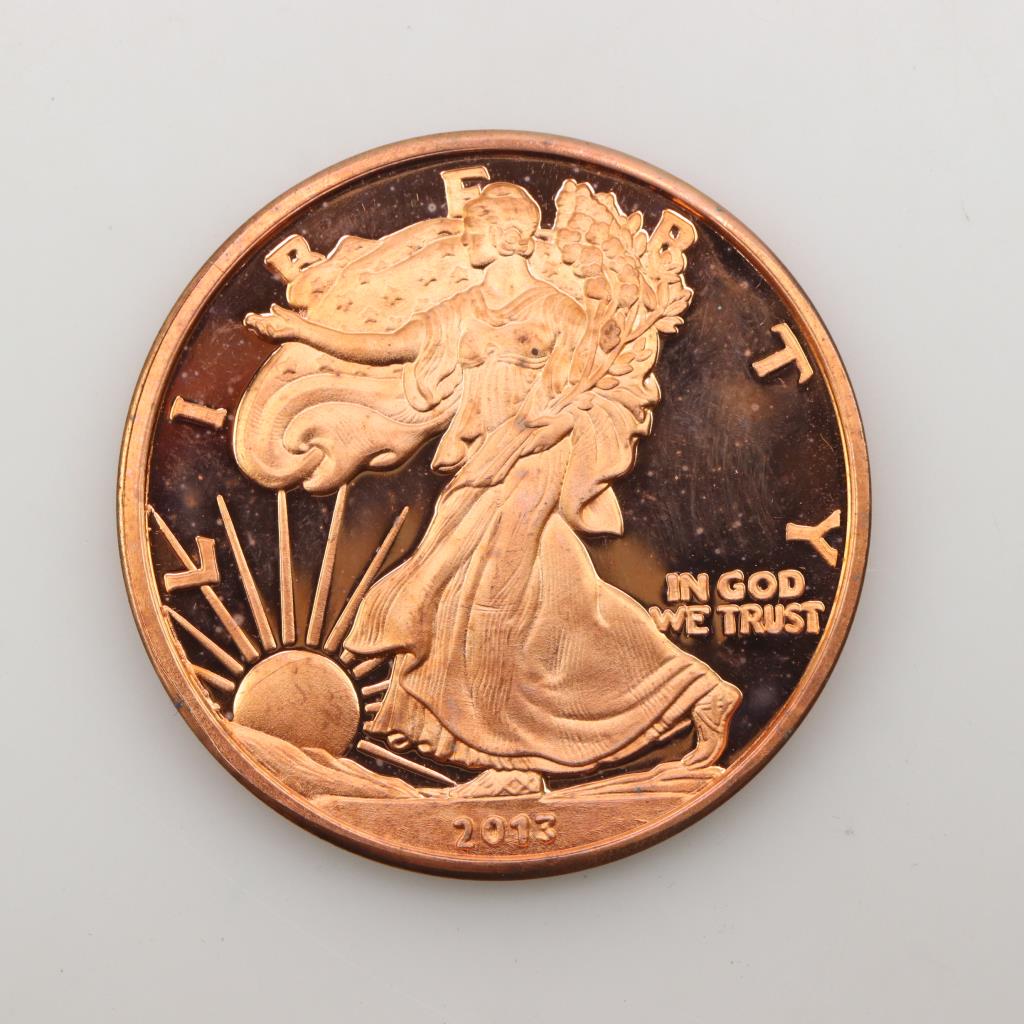 2013 Fine Copper US Commemorative Gallery Giant Copper Eagle Proof ...