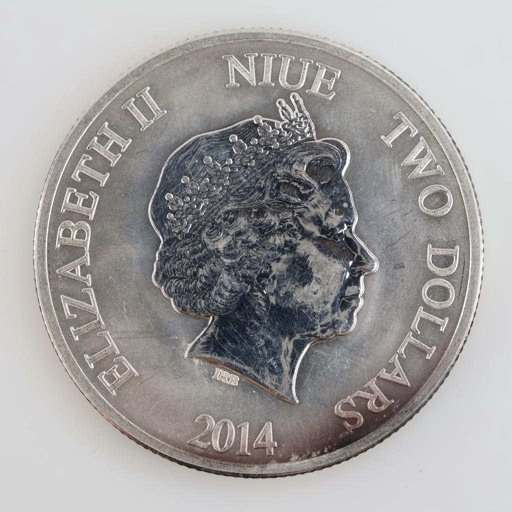 2014 Niue Hawksbill Turtle Fine Silver 1oz 2 Dollar Coin