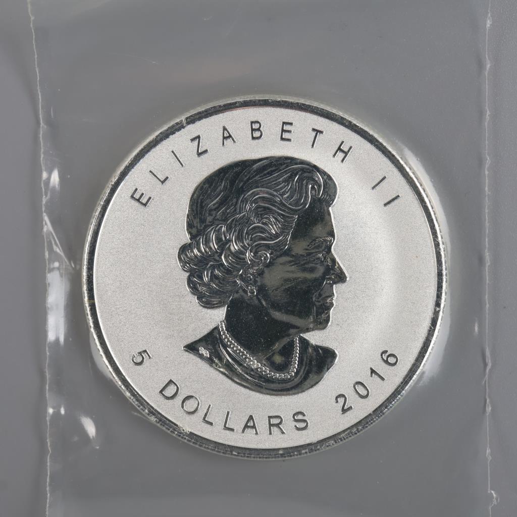 2016 Canada Birds Of Prey Series Peregrine Falcon Reverse Proof Fine Silver 5 Dollars 1oz