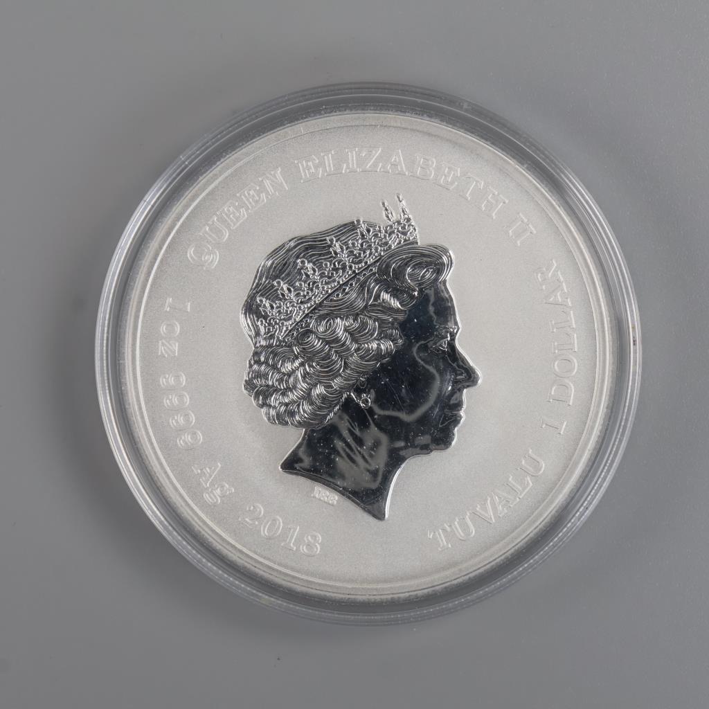 2018 Tuvalu Marvel Series Black Panther Reverse Proof Fine Silver 1 Dollar 1oz