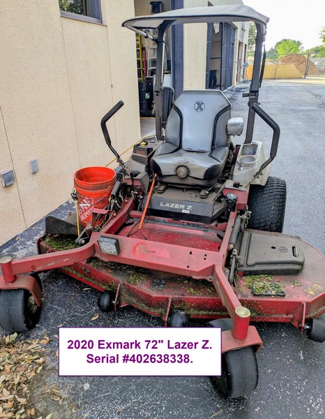 2020 Exmark 72"Lazer Z Mower VC# 00229780 (Orlando, FL 32811)