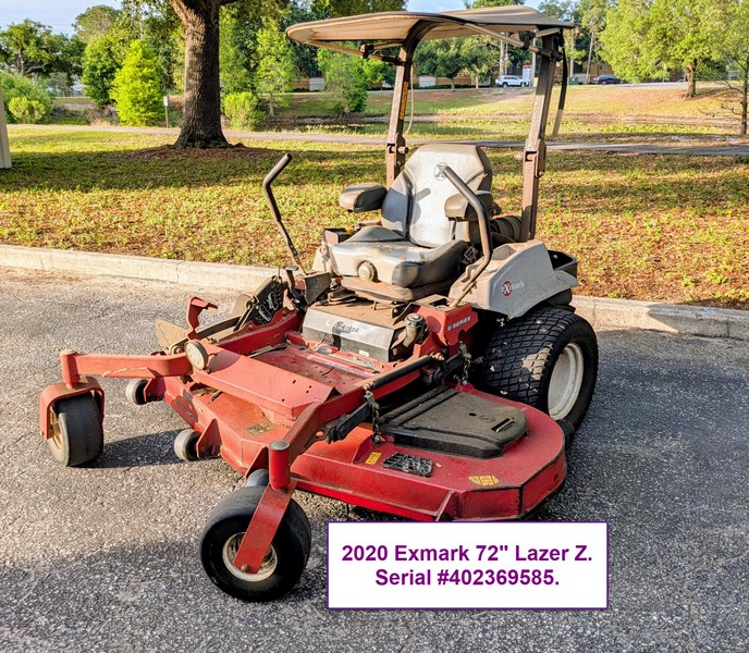 2020 Exmark 72"Lazer Z Mower VC# 00229782 (Orlando, FL 32811)
