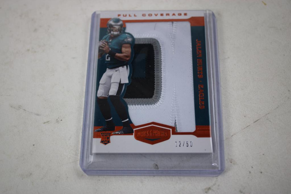 2020 Panini Plates & Patches Football Full Coverage Rookie Patch Jalen Hurts #FC14 /50